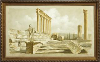 Appraisal: Eugene Daymude New Orleans - Greek Ruins oil on canvas