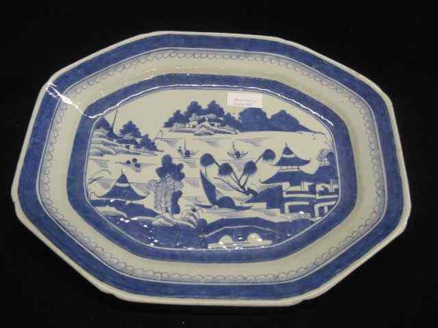 Appraisal: Chinese Canton Pottery Platter landscape scene '' x '' excellent