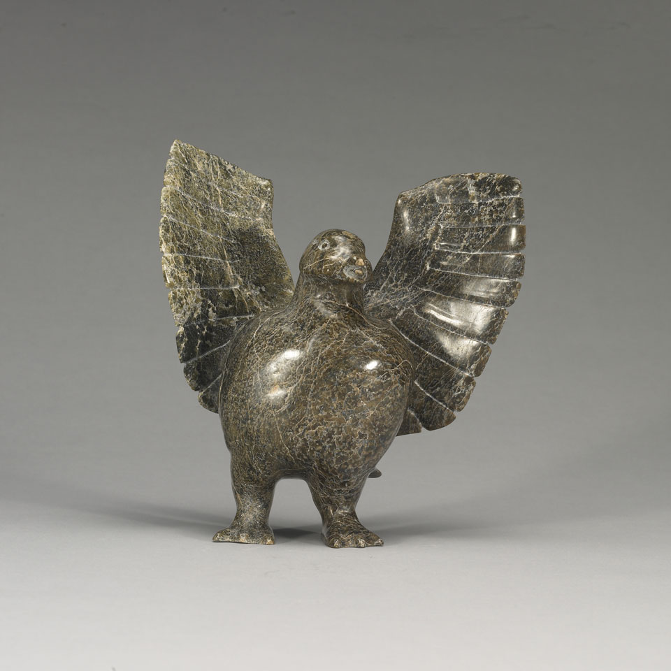 Appraisal: NAPACHIE SHARKY - Cape Dorset BIRD WITH OUTSTRETCHED WINGS stone