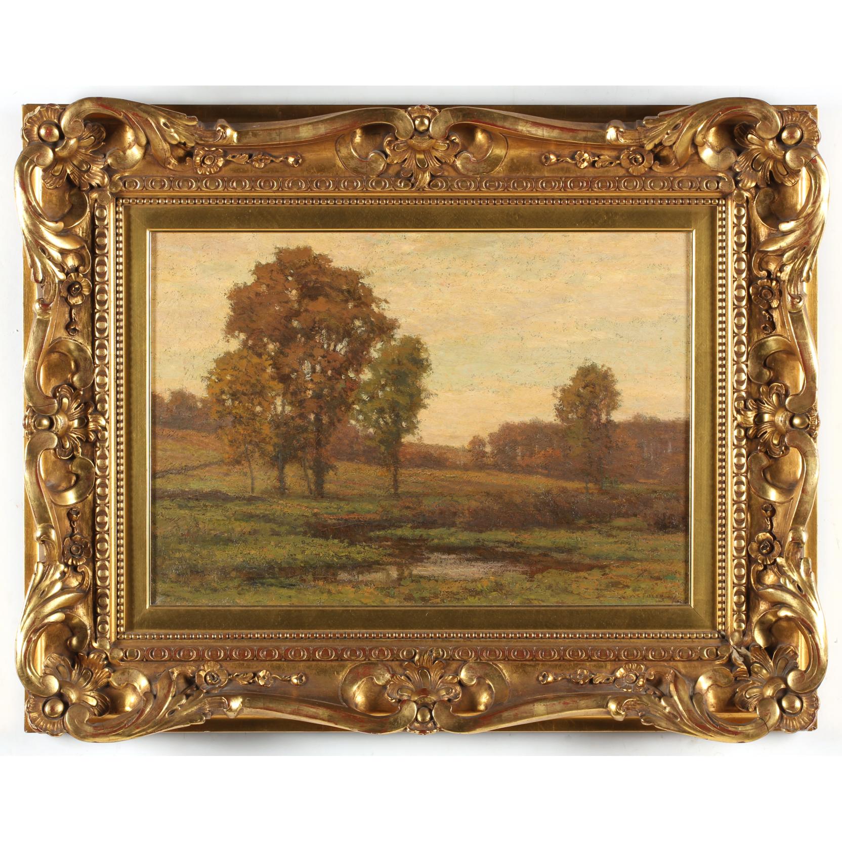 Appraisal: William Fitler NY - Landscape oil on canvas signed at