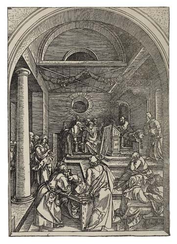 Appraisal: ALBRECHT D RER Christ among the Doctors Woodcut circa x