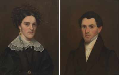 Appraisal: American School th Century A pair of portraits of a