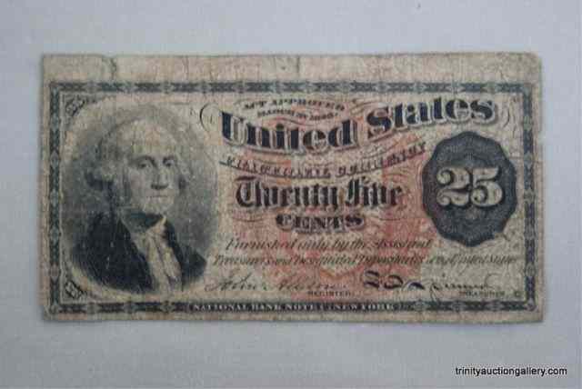 Appraisal: U S Twenty Five Cent Fractional Currency NoteThese were first