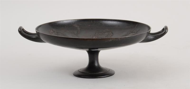 Appraisal: ART UNION OF LONDON CAST-IRON KYLIX AFTER THE ANTIQUE Impressed