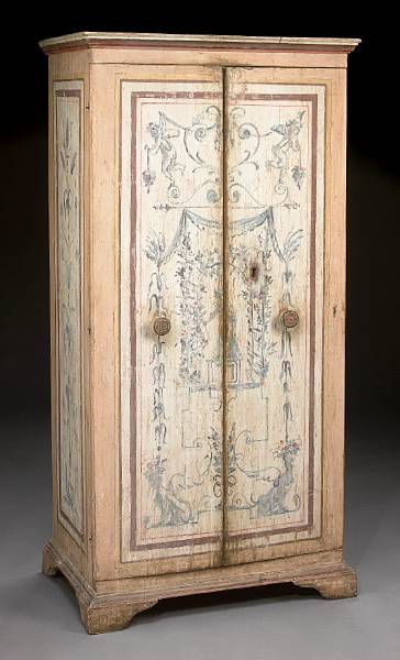 Appraisal: An Italian Baroque paint decorated cupboard fourth quarter th century