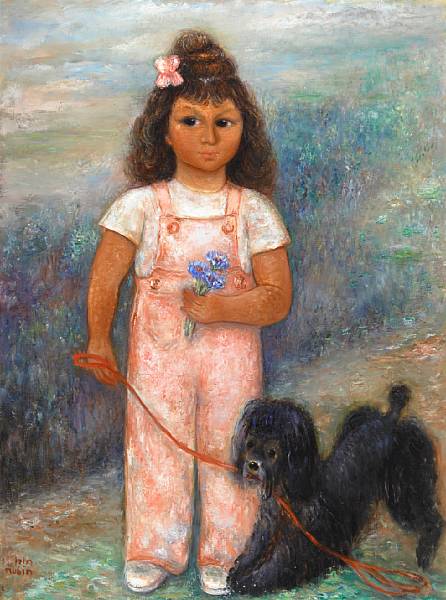 Appraisal: n a Reuven Rubin Israeli - Little Girl from Venezuela