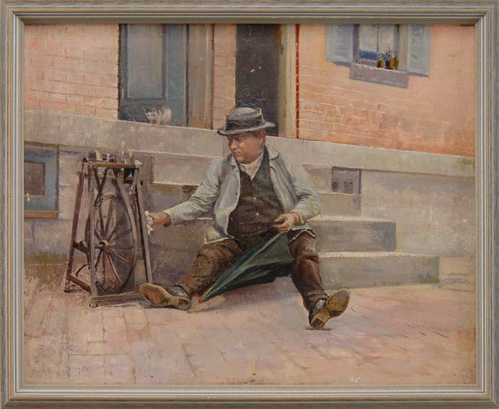 Appraisal: UNSIGNED American Late th Early th Century THE KNIFE SHARPENER