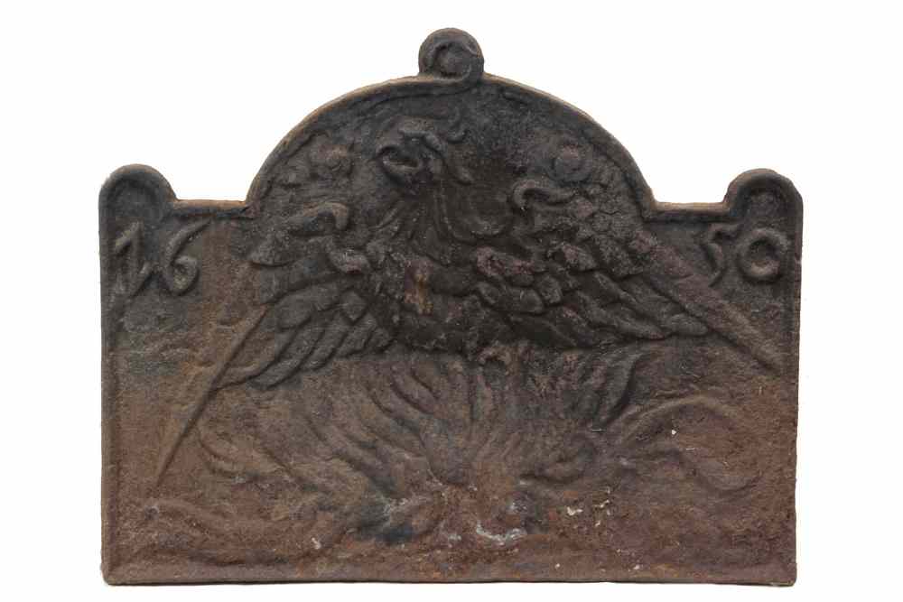 Appraisal: CAST IRON FIREBACK - Cast Iron Replica of Historical English