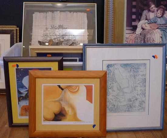 Appraisal: A GROUP OF ASSORTED WORKS INCLUDING A CYNTHIA HINDLESY PAINTING