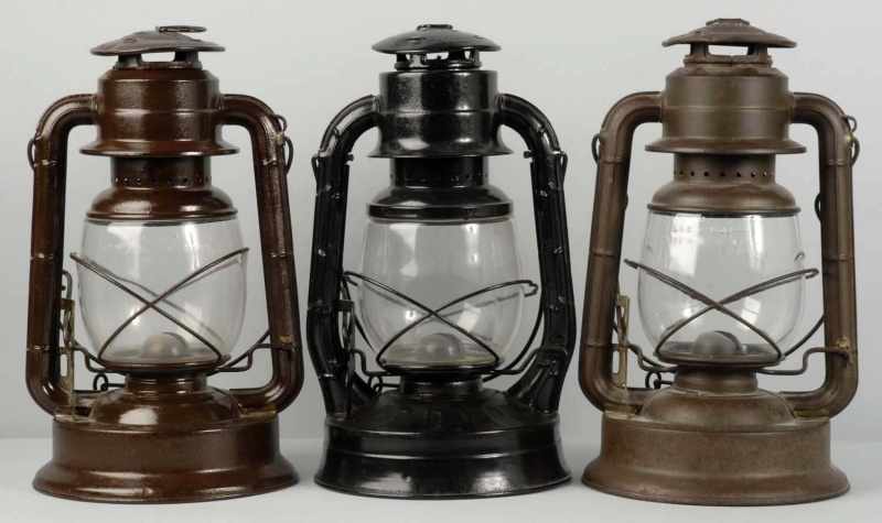 Appraisal: Lot of Kerosene Railroad Lanterns Description All are Dietz lanterns