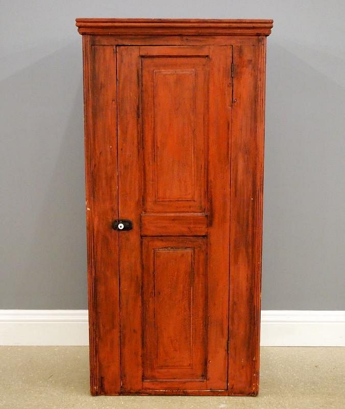 Appraisal: Pine Chimney cupboard A th century Pine chimney cupboard Molded