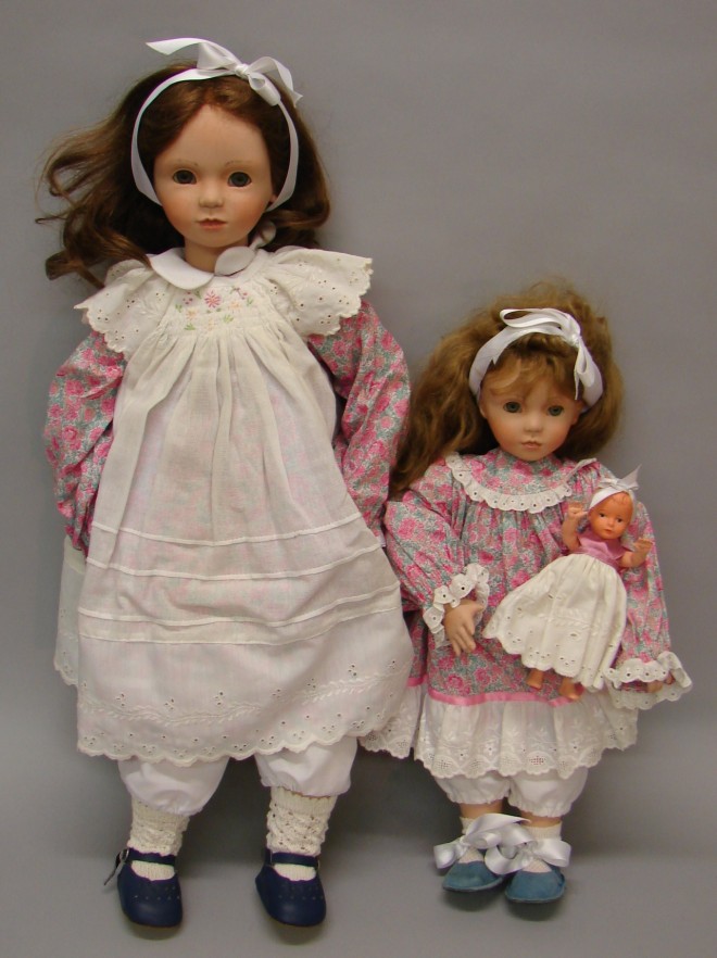 Appraisal: Lot Pair of porcelain sister dolls made by Gaby Rademann