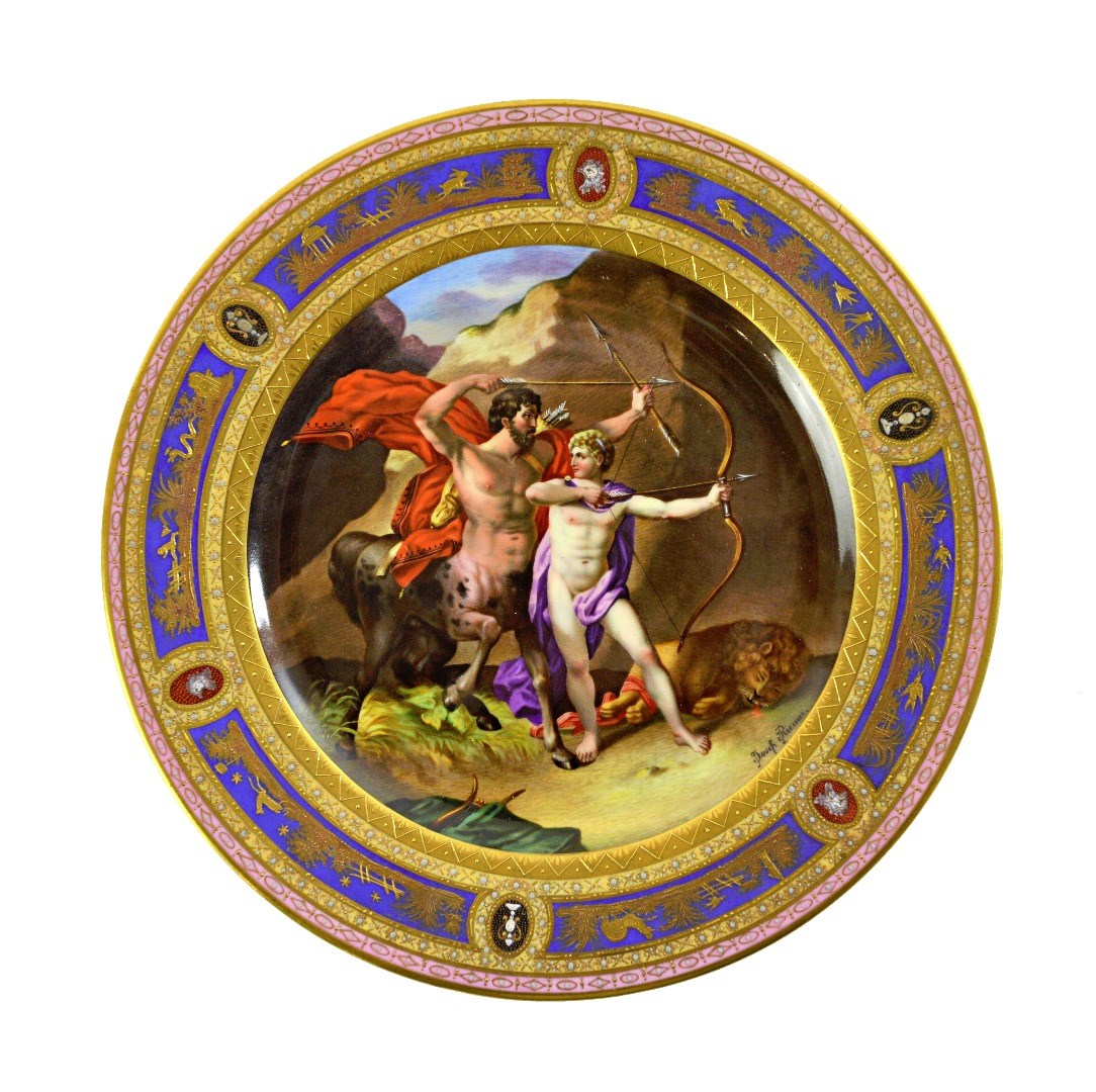 Appraisal: A Vienna style cabinet plate late th century titled 'Die