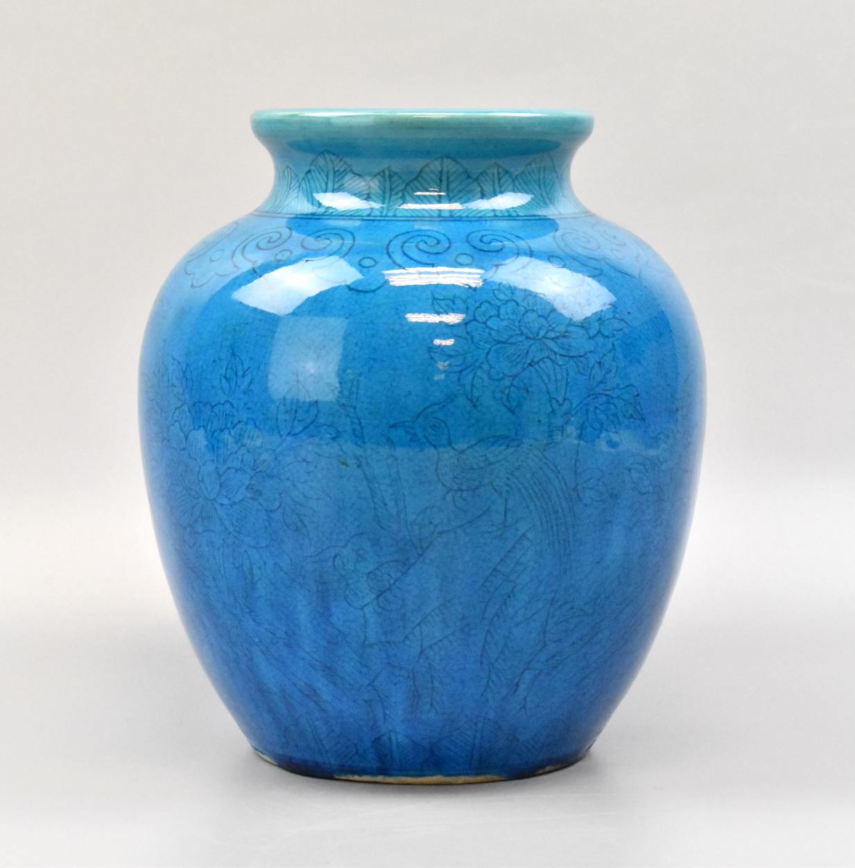 Appraisal: A Chinese peacock glazed jar dated to Republic Periodm A