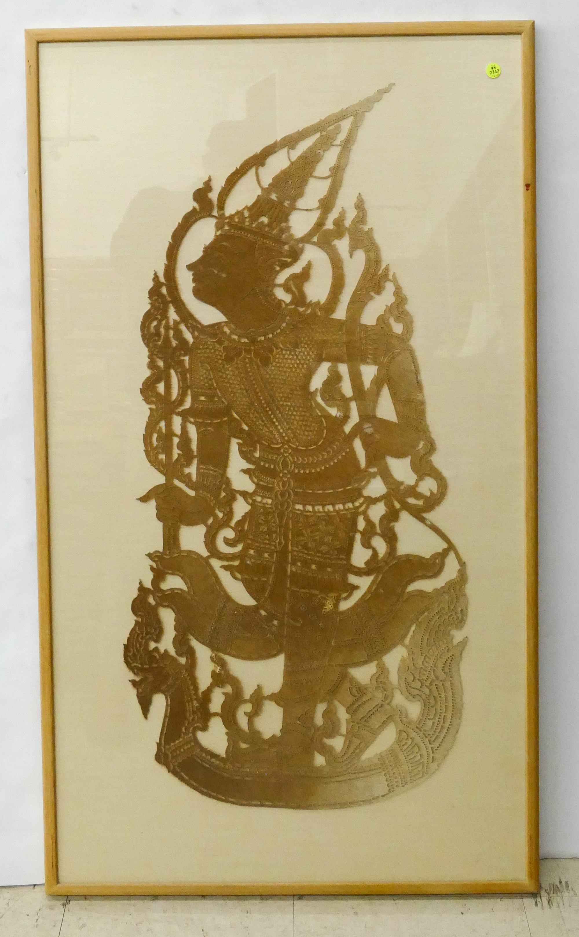 Appraisal: Large Thai Shadow Puppet Framed- x ''