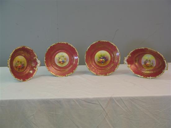 Appraisal: Chelson china part dessert service red border decorated with gilt