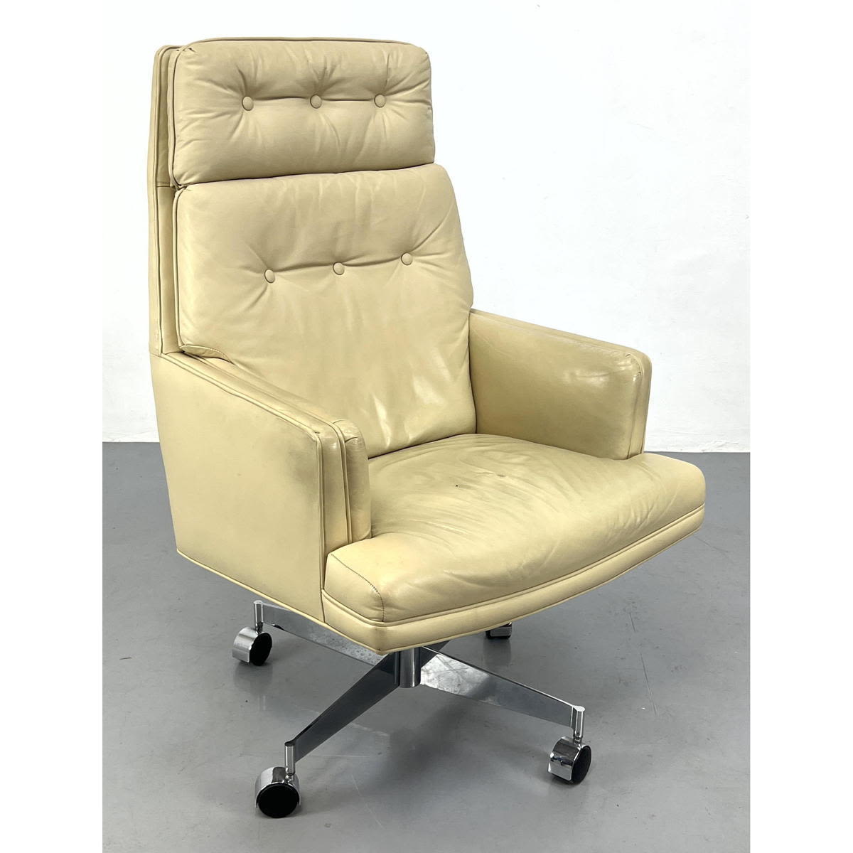 Appraisal: Edward Wormley Dunbar High Back Executive Office Chair in White