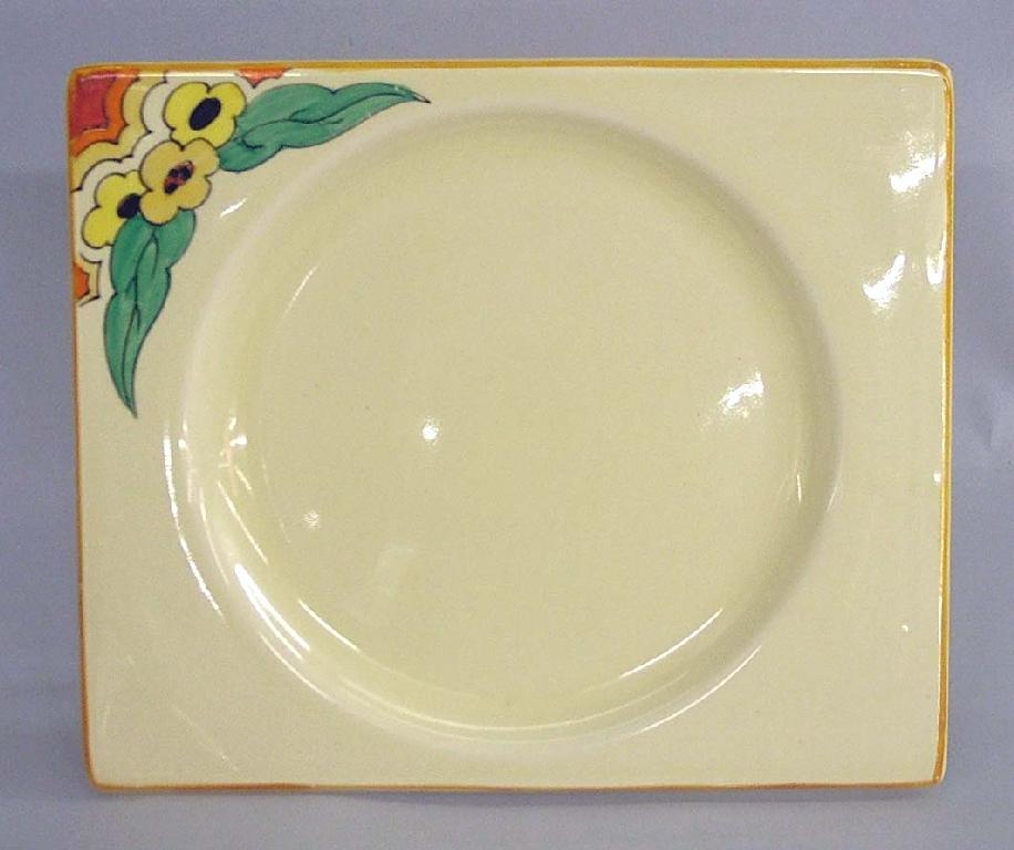 Appraisal: Biarritz' Bizarre side plate with floral border decorated corner rim