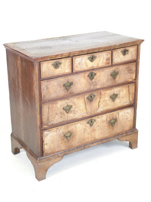 Appraisal: A George I walnut chest circa of three short and