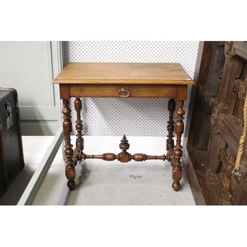 Appraisal: Antique French walnut single drawer side table approx cm H