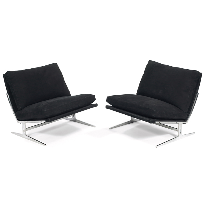 Appraisal: Preben Fabricius Jorgen Kastholm lounge chairs pair by Bo-EX Denmark