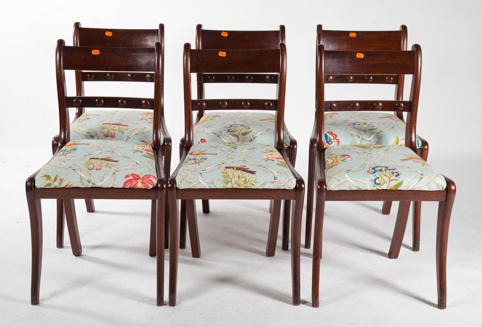 Appraisal: Six Regency mahogany Klismos chairs