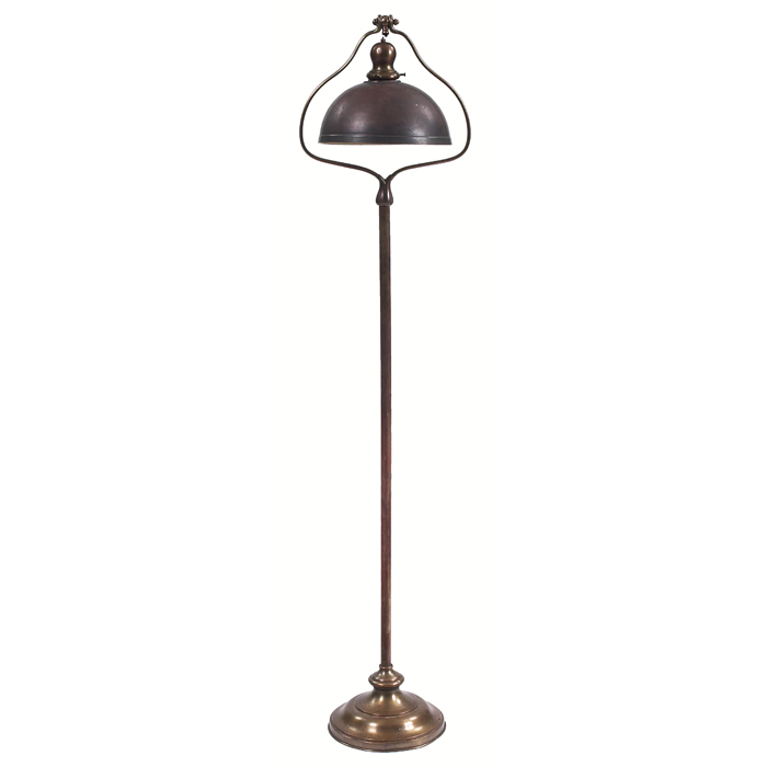 Appraisal: Handel floor lamp metal shade cleaned patina to base some