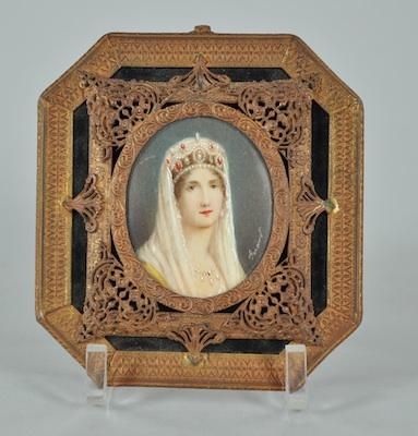 Appraisal: Another Miniature Portrait of Empress Josephine Measuring approx - x