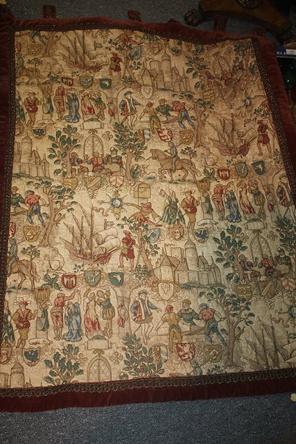 Appraisal: A DANISH TH CENTURY STYLE WALL HANGING with various heraldic