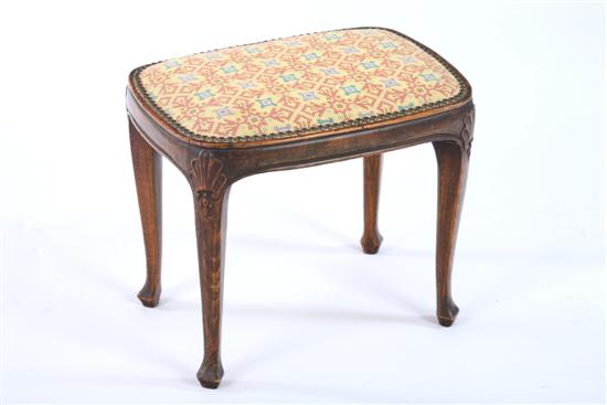 Appraisal: CONTINENTAL PROVINCIAL SHELL-CARVED BENCH late th century Curving beaded-edge seat