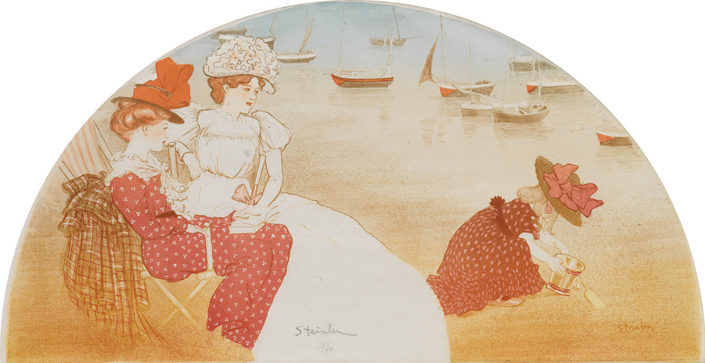 Appraisal: TH OPHILE-ALEXANDRE STEINLEN - SUR LA PLAGE CHEMINS DE FER