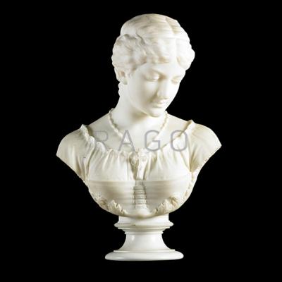 Appraisal: WILLIAM COUPER American - Marble sculpture Evangeline Inscribed signature x