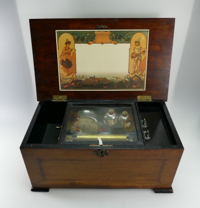 Appraisal: A th century Swiss musical box in inlaid rosewood case