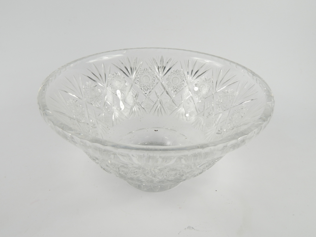 Appraisal: A Bohemian cut glass punch bowl cm x cm