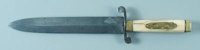 Appraisal: Damascus blade dagger faint lettering on blade quot Mementomo quot