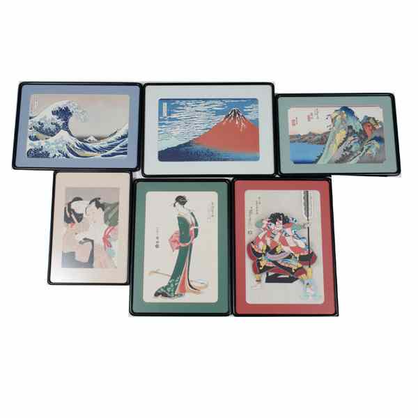 Appraisal: Japanese Woodblock Prints Japanese Six woodblock prints including a wave