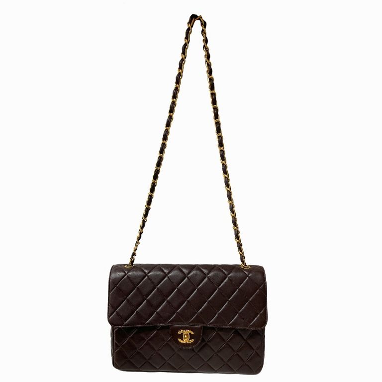 Appraisal: Vintage Chanel Caviar Quilted Leather Shoulder Bag Vintage Chanel Brown