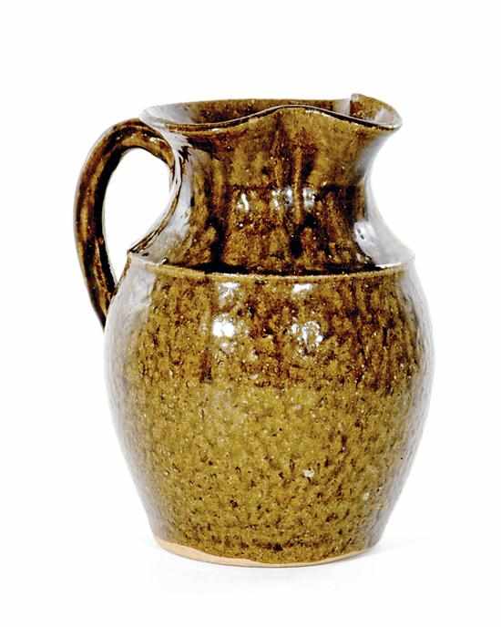 Appraisal: Southern stoneware pitcher Upcountry South Carolina circa rich rolled alkaline