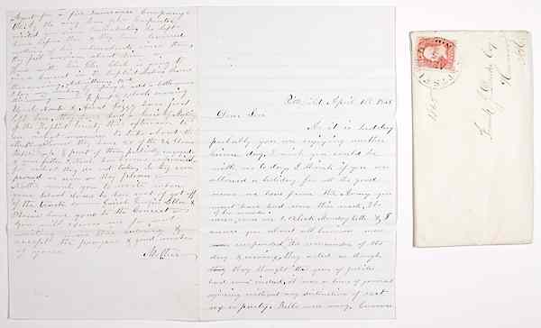 Appraisal: Civil War - Manuscripts Civil War ALS from Mother to