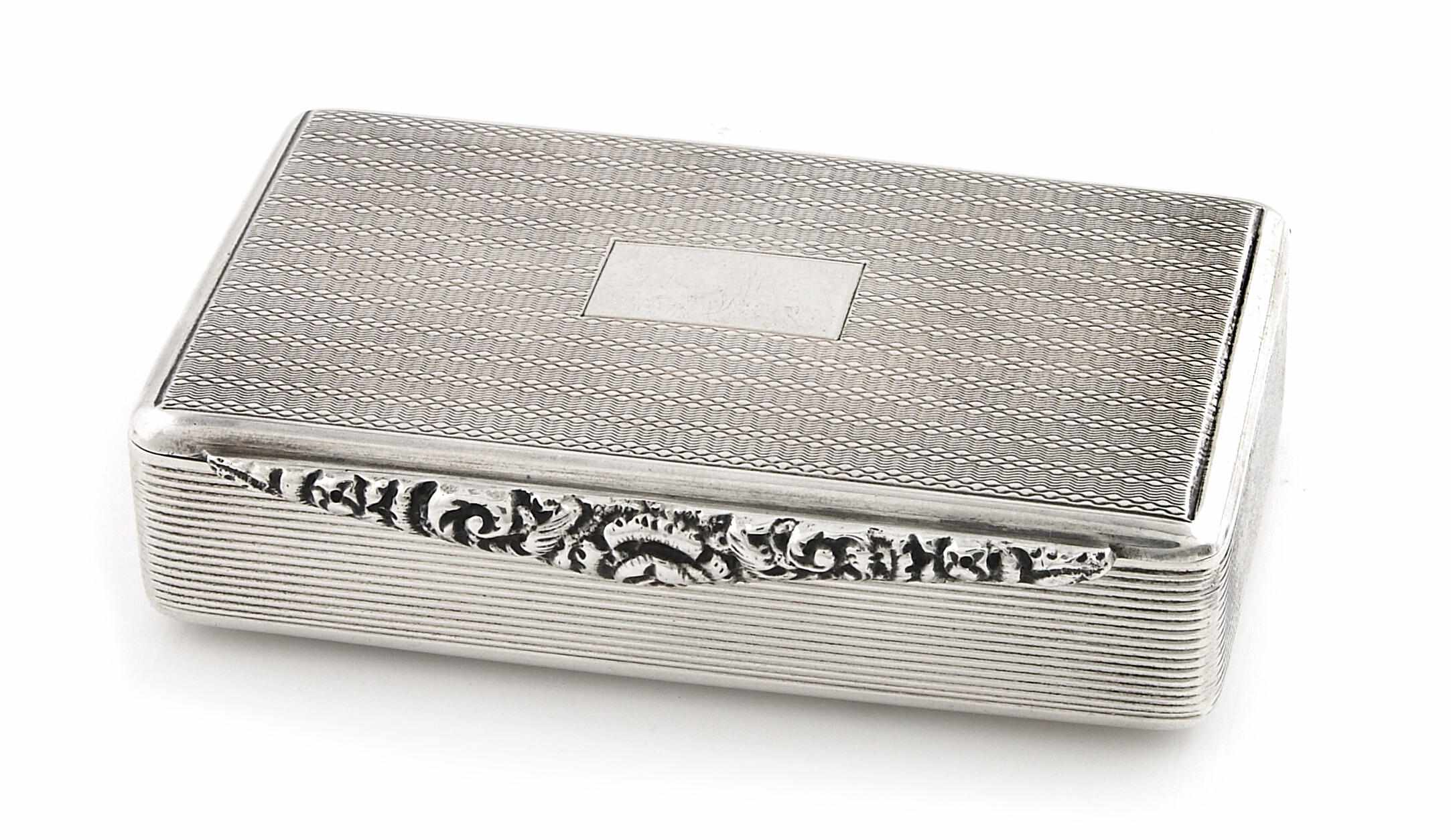 Appraisal: A George III style silver snuff box ABD London Height