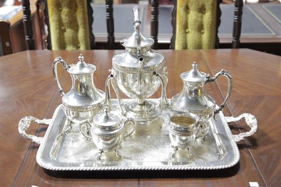 Appraisal: SIX PIECE SILVER PLATED TEA SET Silver on copper and