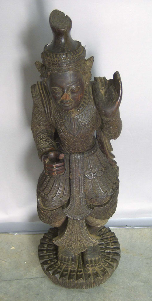 Appraisal: Carved Balanese figure th c h