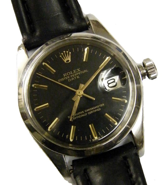 Appraisal: Rolex Date Oyster Perpetual stainless steel gentleman's wristwatch the black