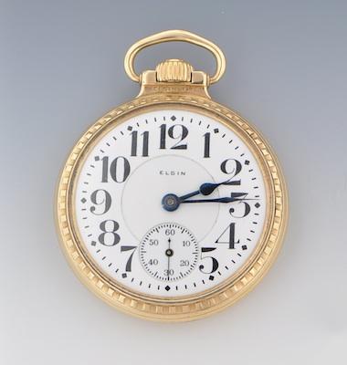 Appraisal: Elgin Railroad Pocket Watch American ca Round gold-filled open face