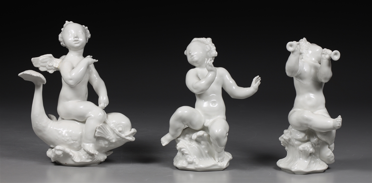 Appraisal: Group of three KPM blanc de chine porcelain ocean nymphs