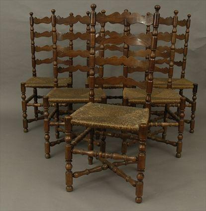 Appraisal: Group of Ladder-Back Chairs