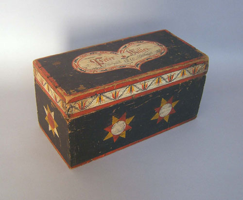 Appraisal: Pine dresser box th c with later paint decoration h