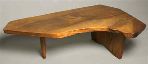 Appraisal: GEORGE NAKASHIMA WALNUT COFFEE TABLE accompanied by original purchase receipt