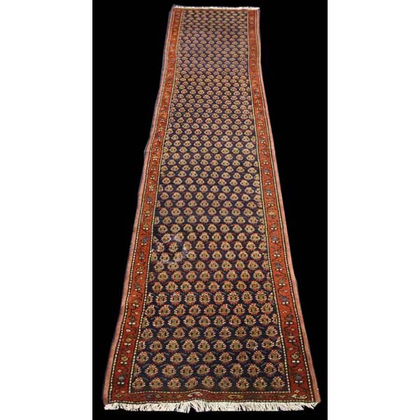 Appraisal: Semi antique Kurdish Persian wool rug runner carpet with paisley