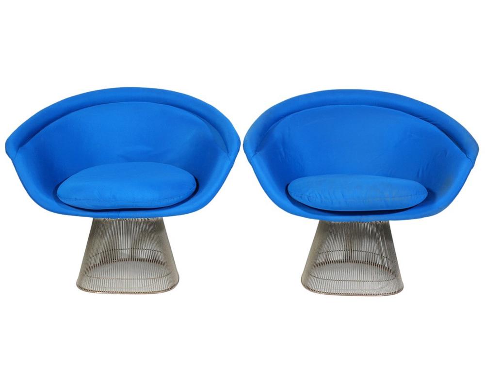 Appraisal: PR WARREN PLATNER LOUNGE CHAIRSPair of Warren Platner lounge chairs